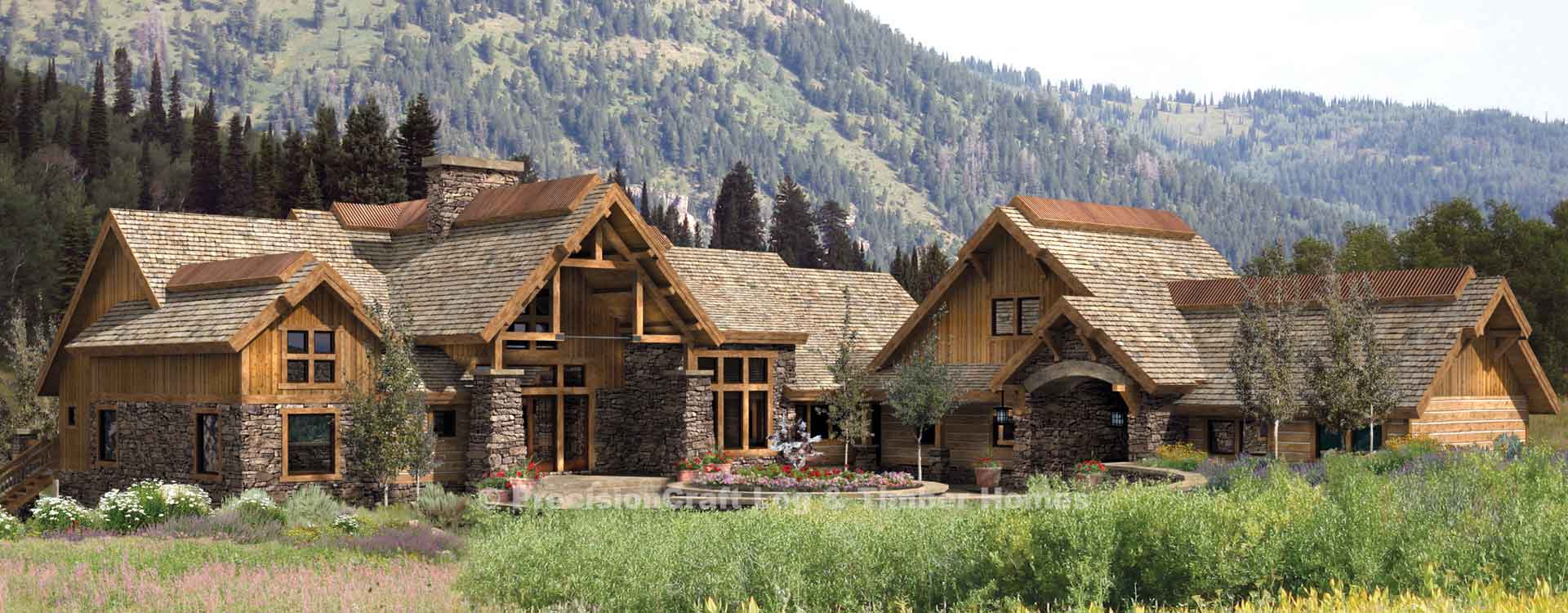Coeur d'Alene Lodge | Luxury Timber Frame Home Plan