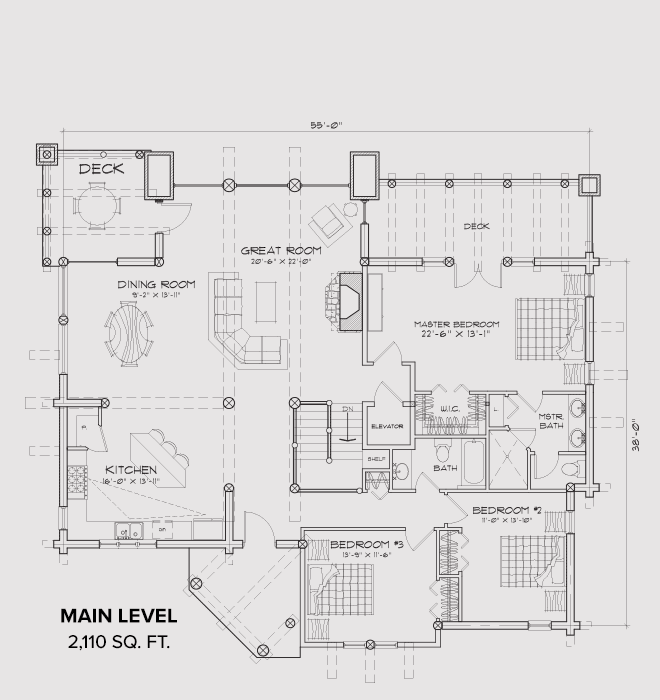 Log Home Main Floor Plan